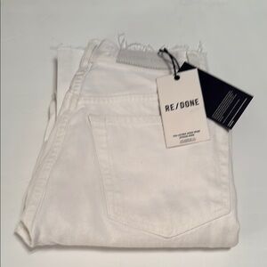 Re/Done Classic White 70s Ultra High Rise Stove Pipe Jeans